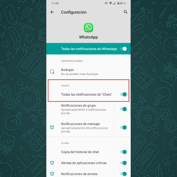 Desde la configuración de tu Android podrás desactivar las notificaciones de WhatsApp para evitar distraerte - Blog Hola Telcel