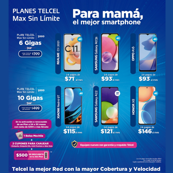 Consiente a mamá este 10 de mayo con un Plan Telcel Max Sin Límite