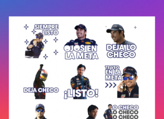 Checo Pérez llegó en primer lugar en forma de stickers.-Blog Hola Telcel