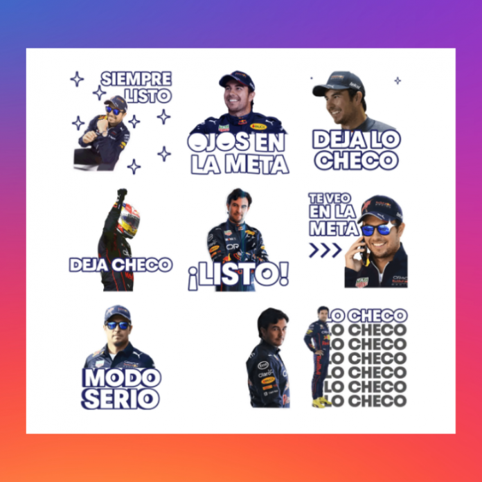 Checo Pérez llegó en primer lugar en forma de stickers.-Blog Hola Telcel