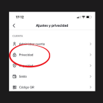 Sección de privacidad de TikTok.-Blog Hola Telcel