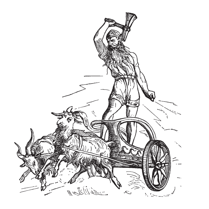 Thor es llevado por dos cabras en su carro es uno de los Mitos nórdicos en peliculas de Marvel.- Blog Hola Telcel