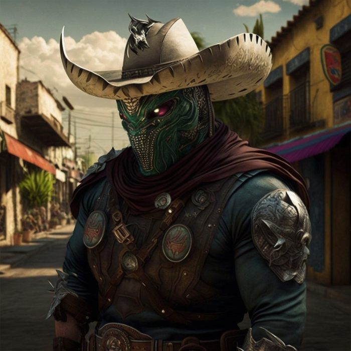 Sinaloa es muy imponente con su armadura y su sombrero en esta versión creada por la IA.- Blog Hola Telcel