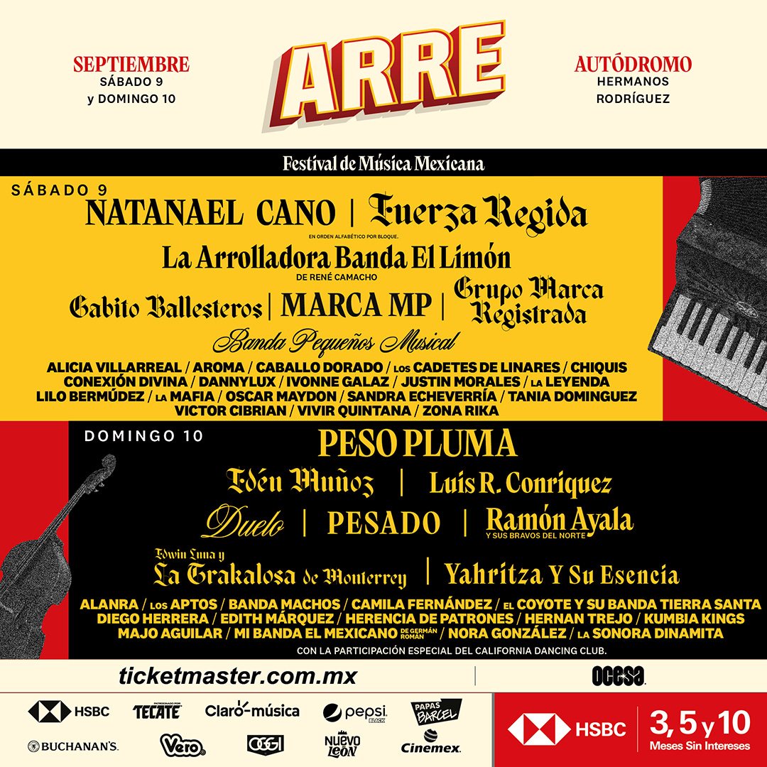 Conoce a todos los artistas presentes en el festival ARRE HSBC 2023.-Blog Hola Telcel