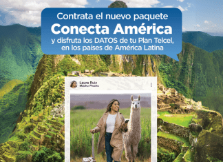 Usuaria de Telcel usando Conecta América para estar siempre conectada con Telcel desde cualquiera de los 15 países de América Latina incluidos en el plan.- Blog Hola Telcel.