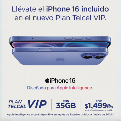 ¡Puedes estrenar un iPhone 16 con el nuevo Plan Telcel VIP!