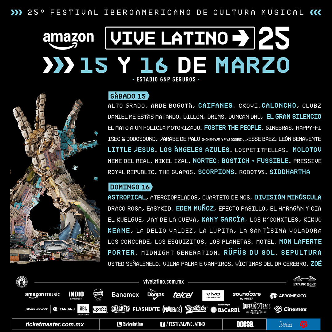 Cartel del Vive Latino 2025.- Blog Hola Telcel 