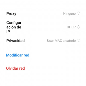 Pantalla que muestra cómo olvidar una red en Android.- Blog Hola Telcel