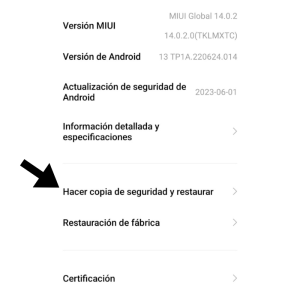 Pantalla que muestra cómo hacer la restauración de fábrica en Android.- Blog Hola Telcel