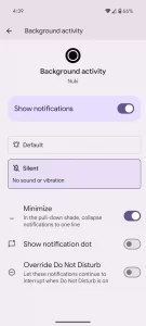 Captura de pantalla de las diferentes opciones para personalizar los 'Canales' de notificación.- Blog Hola Telcel 