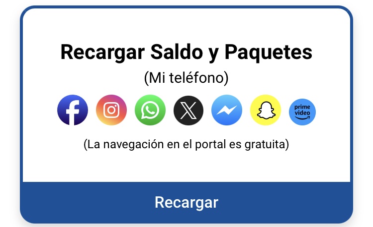 Haz clic en este botón para recargar saldo o comprar paquetes.- Blog Hola Telcel 