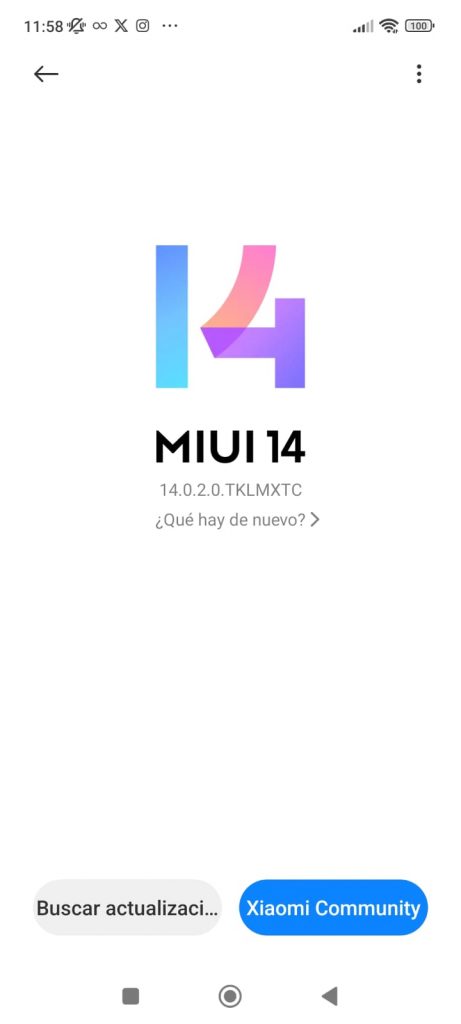 Apartado de MIUI 14 donde puedes actualizar tu Xiaomi a la versión más reciente de su sistema operativo.- Blog Hola Telcel 